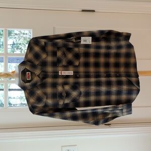 Wrangler Slim Untuck Fit Plaid Western Shirt Size Large